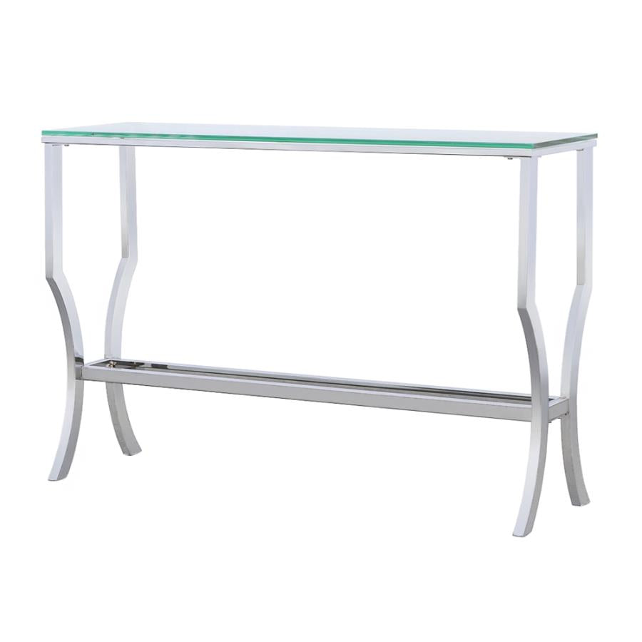Saide Rectangular Glass Top Entryway Console Table Chrome - 720339