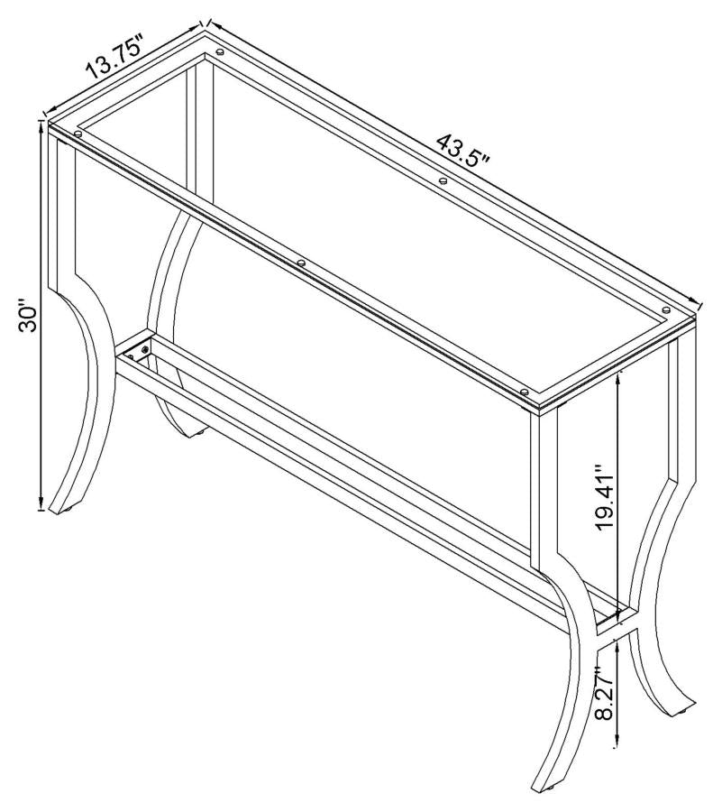 Saide Rectangular Glass Top Entryway Console Table Chrome - 720339