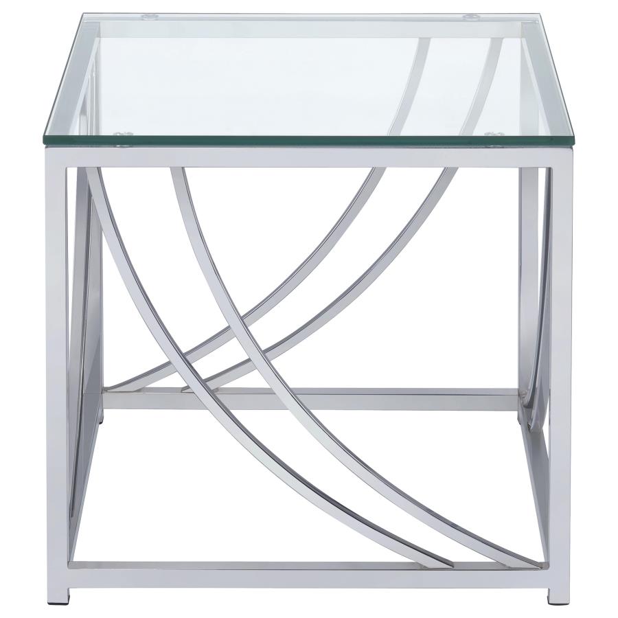 Lille 2-piece Glass Top Coffee And End Table Set Chrome - 720498-S2