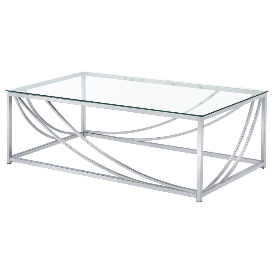 Lille 2-piece Glass Top Coffee And End Table Set Chrome - 720498-S2