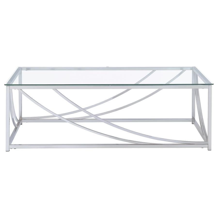 Lille 2-piece Glass Top Coffee And End Table Set Chrome - 720498-S2