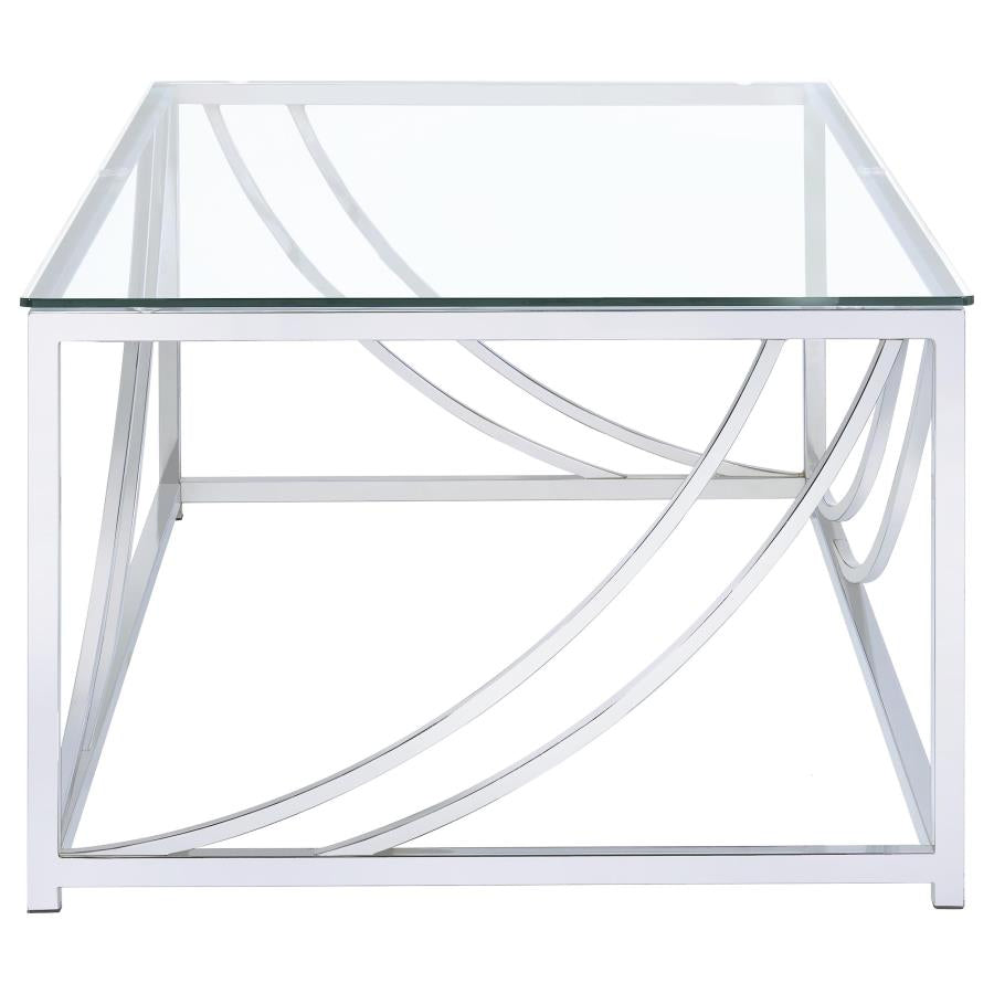 Lille 2-piece Glass Top Coffee And End Table Set Chrome - 720498-S2