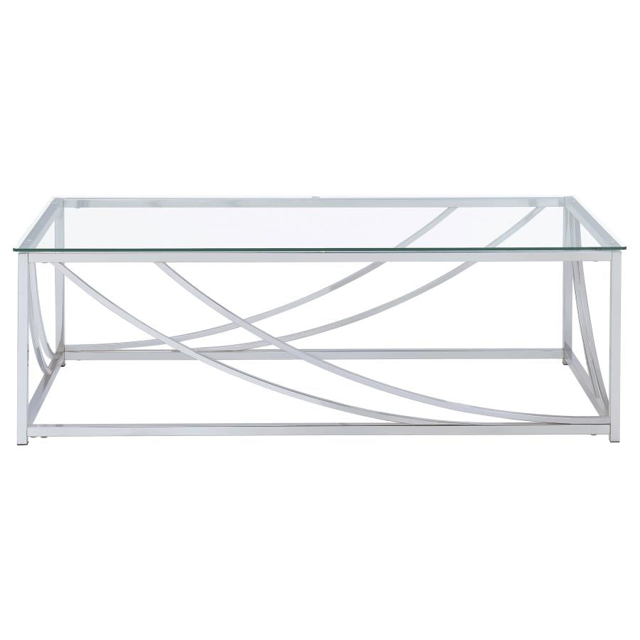 Lille Rectangular Glass Top Coffee Table Chrome - 720498