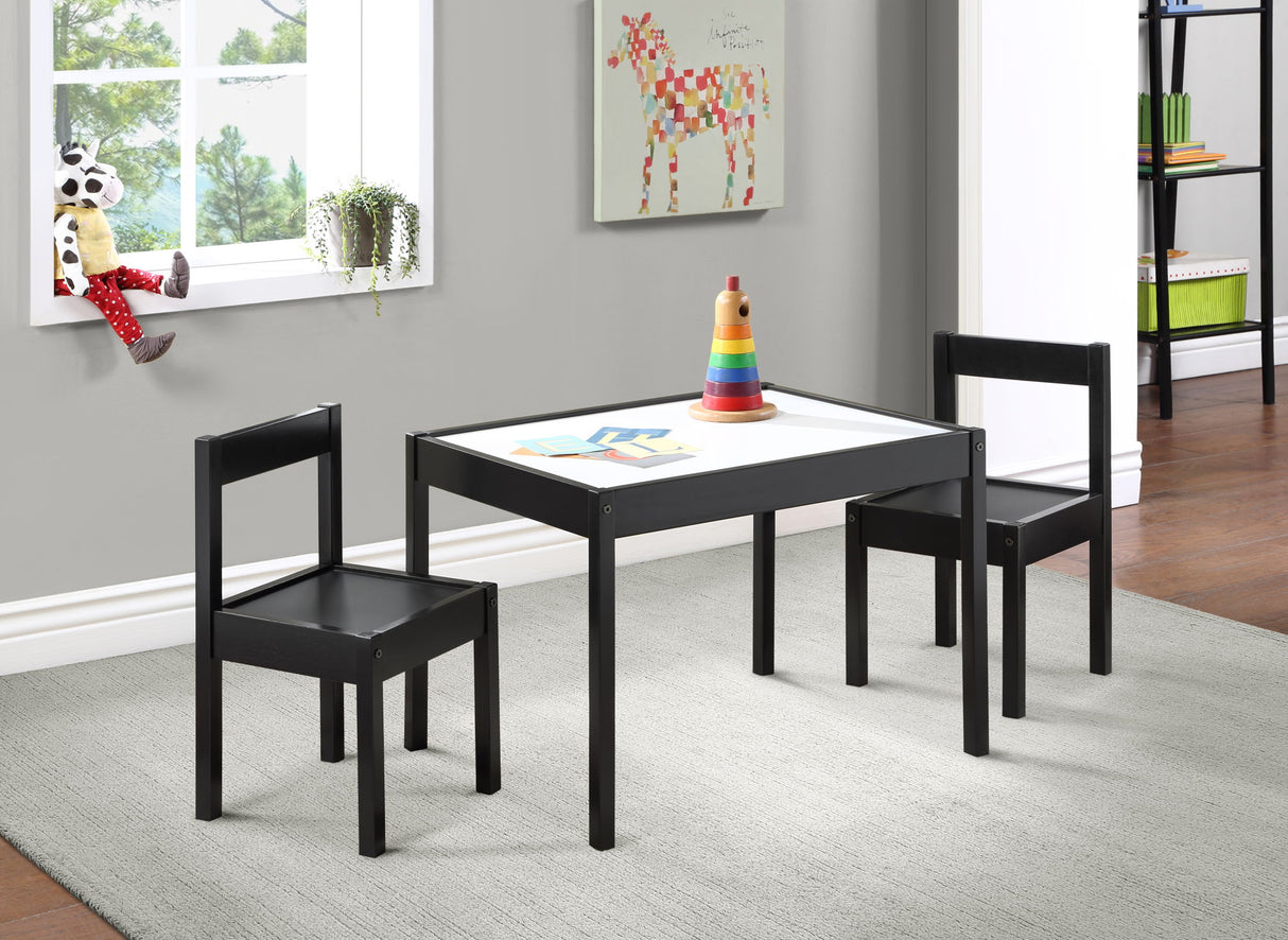 Gibson - 3 Piece Kids Table & 2 Chair Set - Black