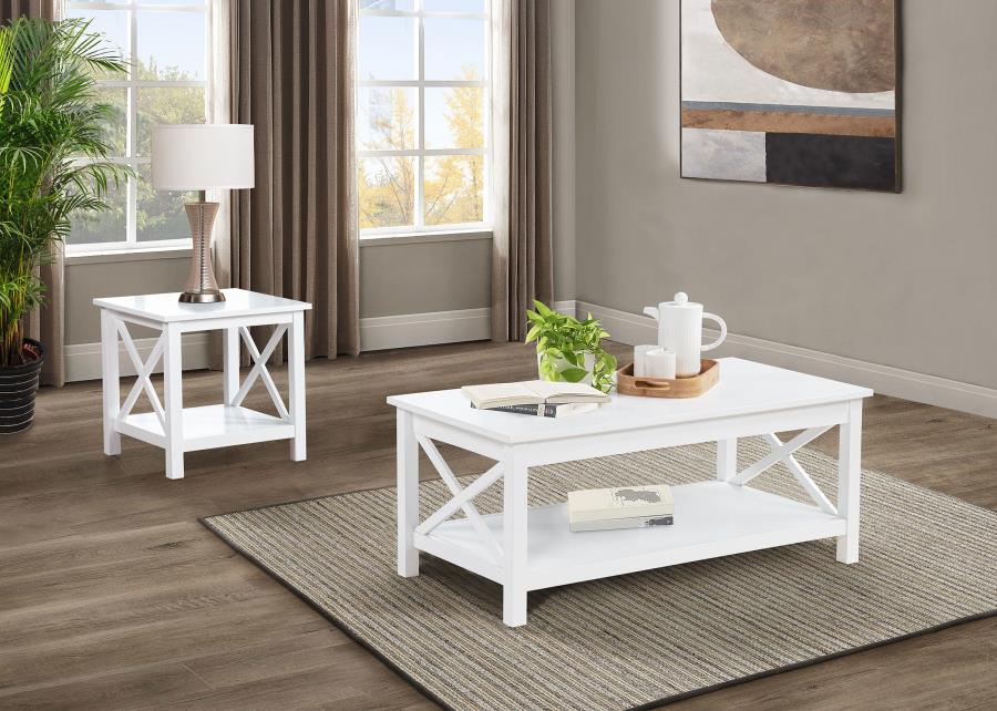 Skyview 2-piece Rectangular Lift Top Coffee Table Set White - 722088-S2