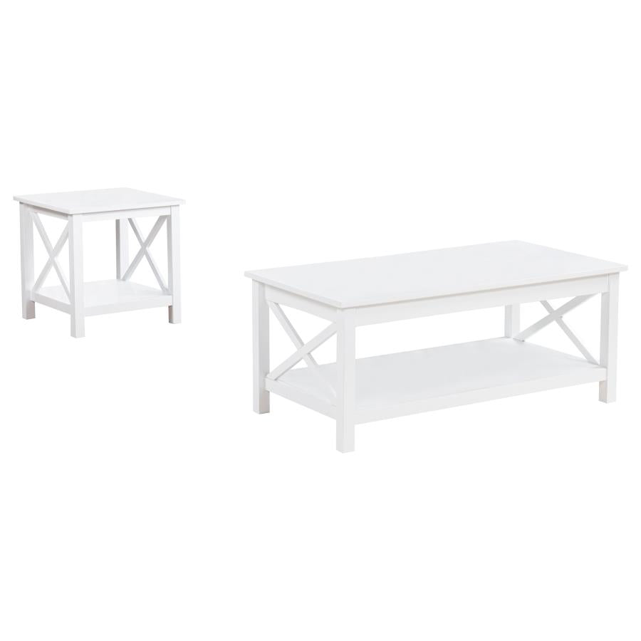 Skyview 2-piece Rectangular Lift Top Coffee Table Set White - 722088-S2