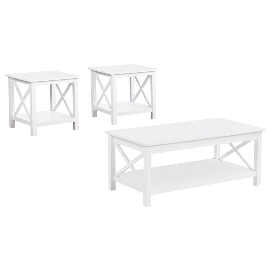 Skyview 3-piece Rectangular Lift Top Coffee Table Set White - 722088-S3