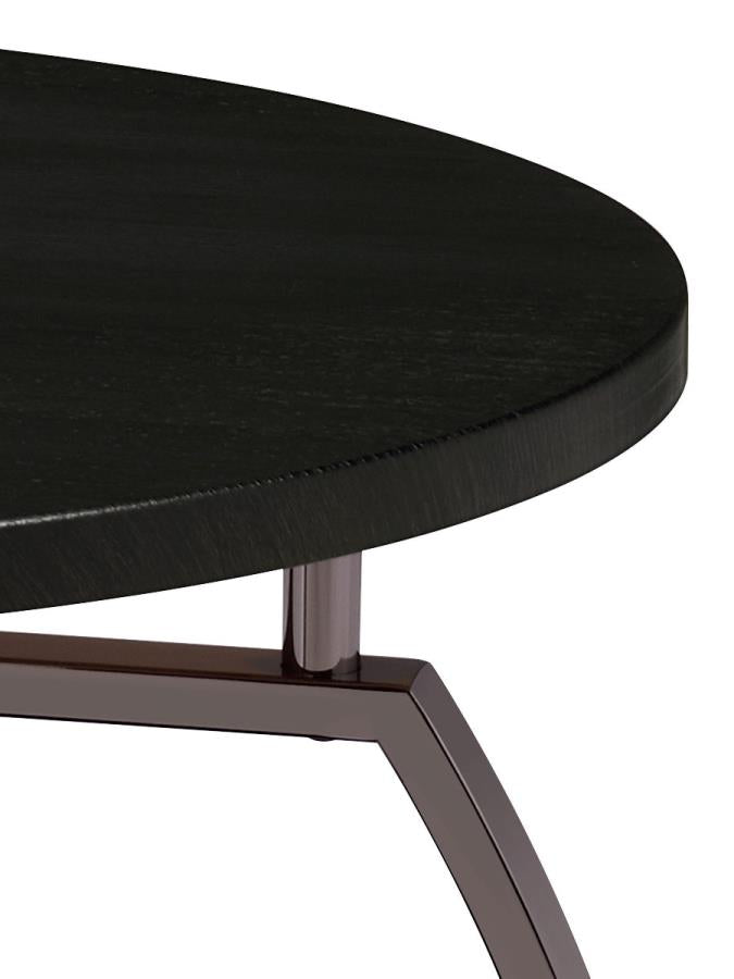 Dacre Round Engineered Wood Top Side End Table Dark Charcoal - 722207