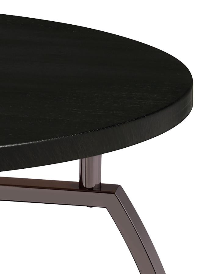 Dacre 3-piece Round Coffee and End Table Set Dark Charcoal - 722208-S3