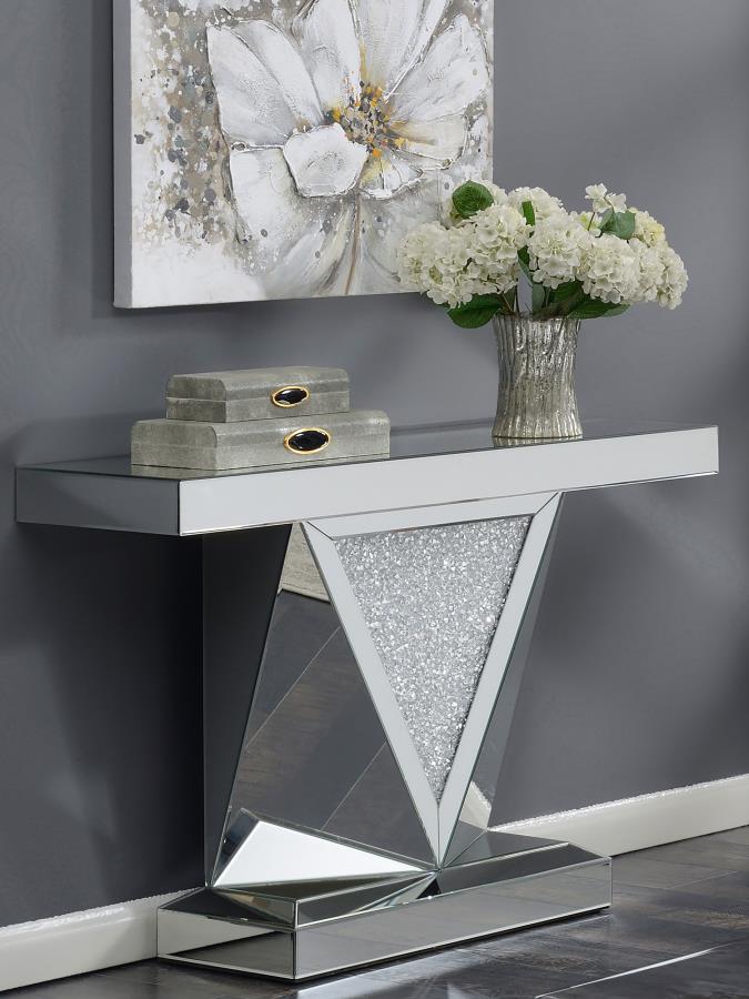 Amore Mirrored Acrylic Entryway Sofa Console Table Silver - 722509