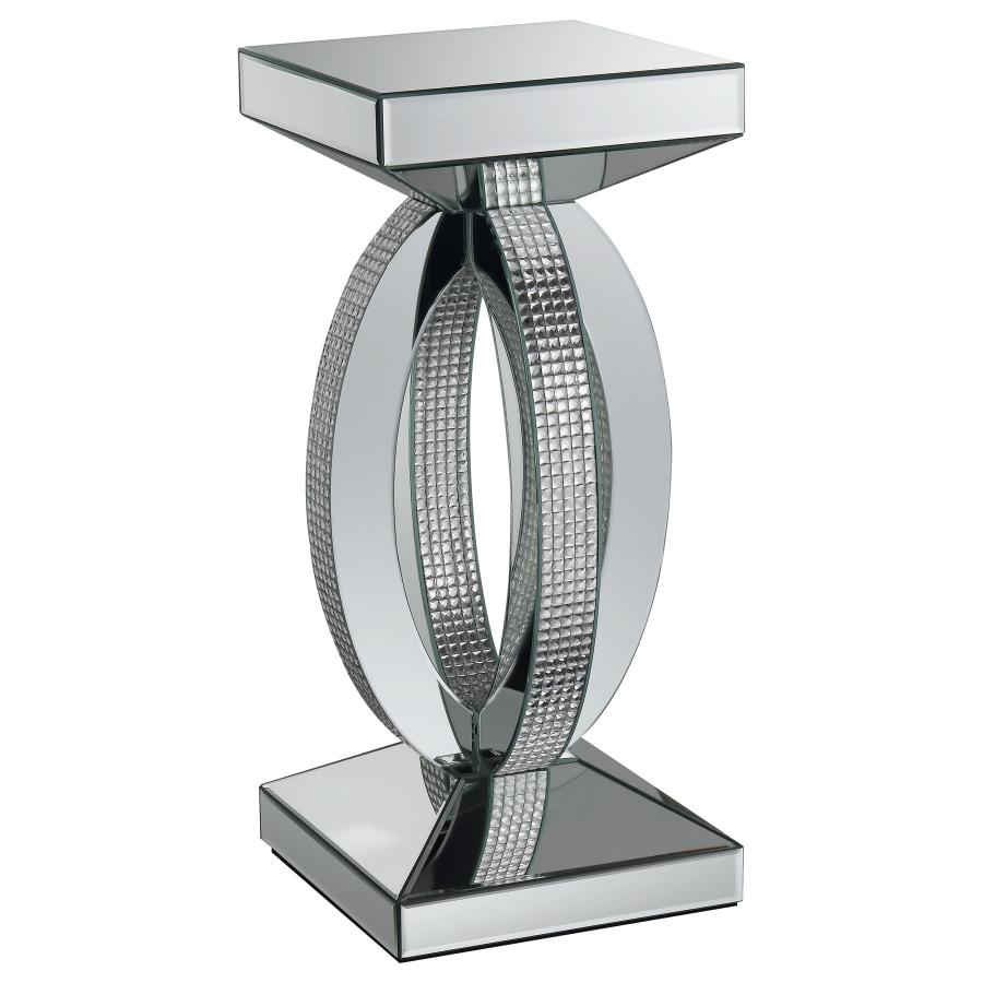 Amalia Square Mirrored Acrylic Crystal Side End Table Silver - 722517