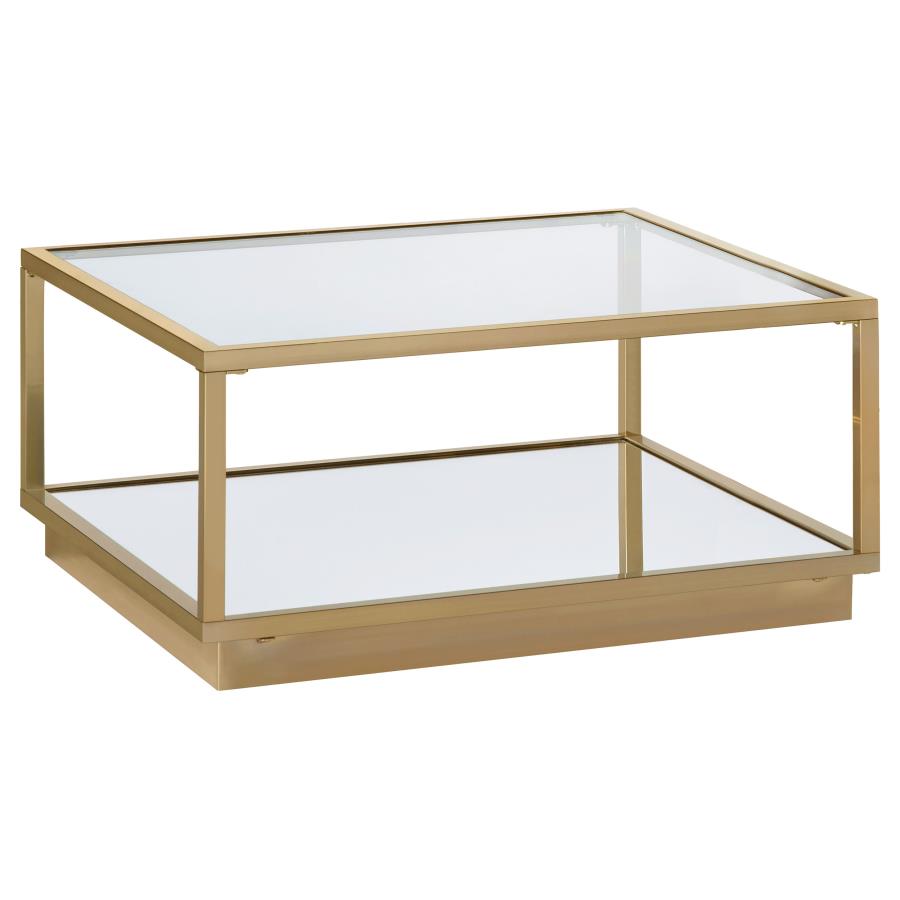 Renee 2-piece Square Coffee Table Set Rose Brass - 722660