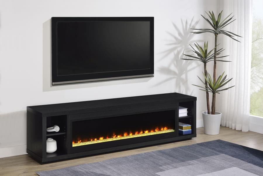 Deiter 79-inch TV Stand Fireplace Media Console Black - 722833