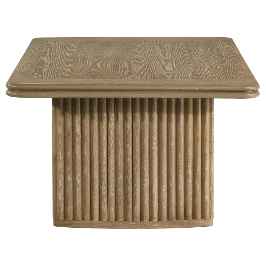Adina Rectangular Wood Coffee Table Distressed Light Brown - 722858