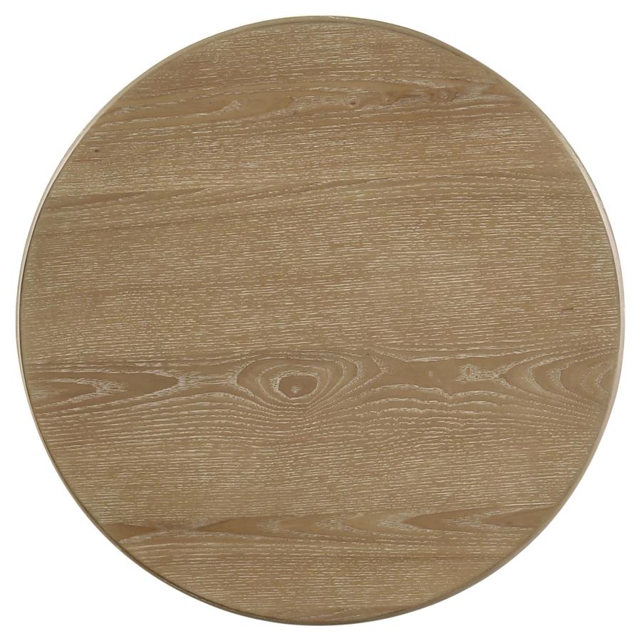 Adina 3-piece Round Coffee Table Set Distressed Light Brown - 722938-S3