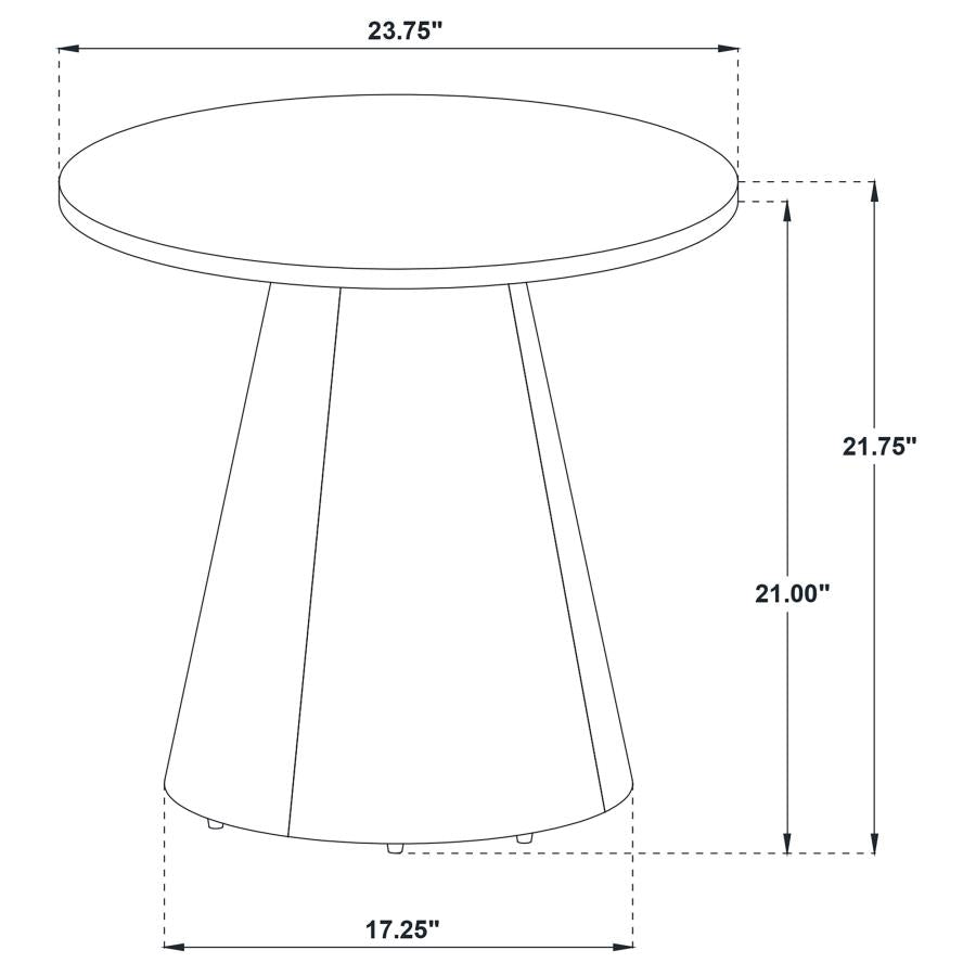 Franklin Round Wood Pedestal Side End Table Grey and Dark Brown - 722977