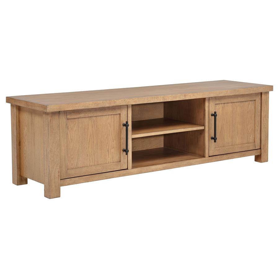 Beasley 2-Door 71-Inch Wood TV Stand Media Console Golden Oak - 723323