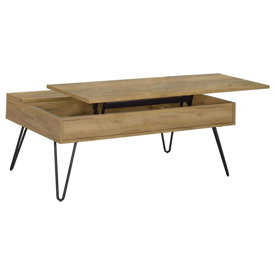 Fanning 3-piece Lift Top Coffee and End Table Set Golden Oak - 723368-S3