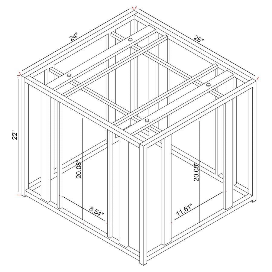 Adri Rectangular Glass Top Side End Table Matte Brass - 723607