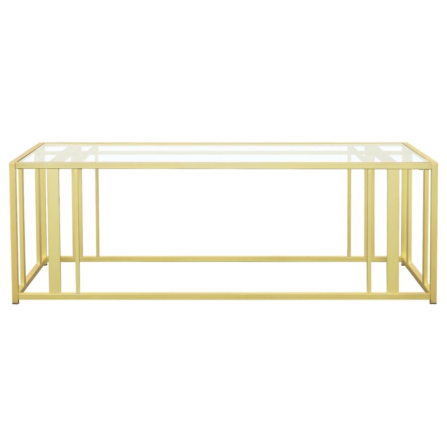 Adri 3-piece Coffee and End Table Set Matte Brass - 723608-S3