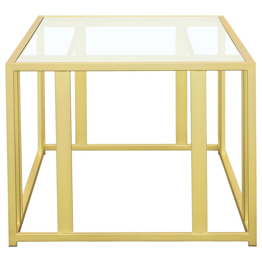 Adri 3-piece Coffee and End Table Set Matte Brass - 723608-S3