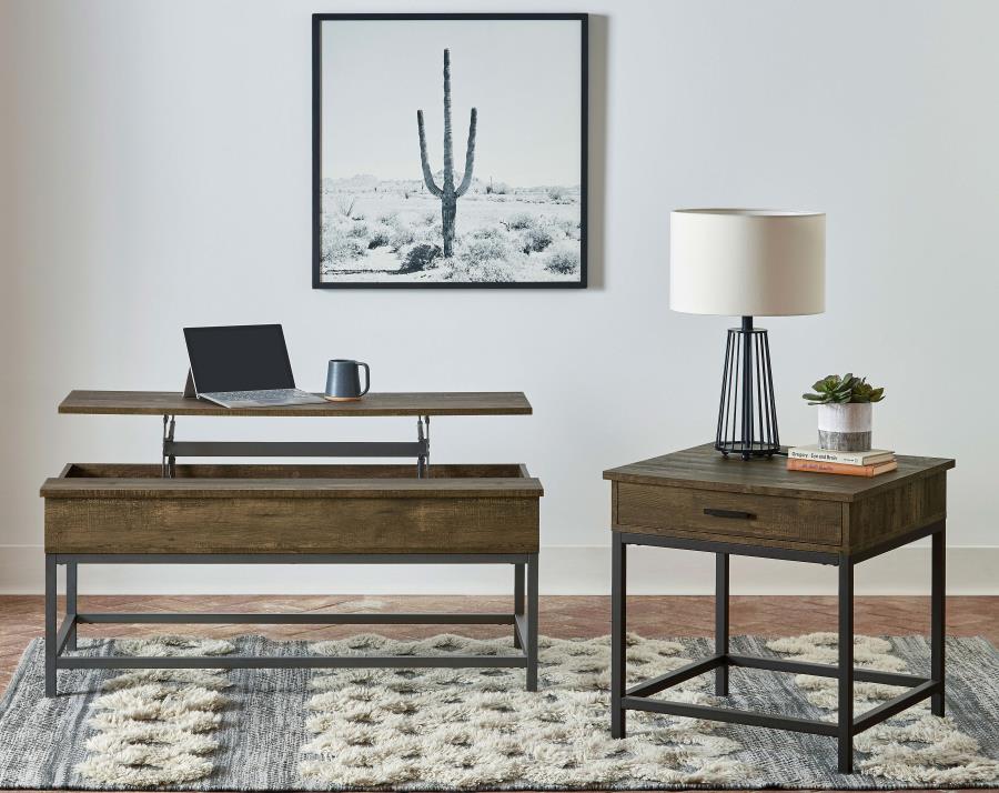 Byers Engineered Wood Lift Top Coffee Table Brown Oak - 723778