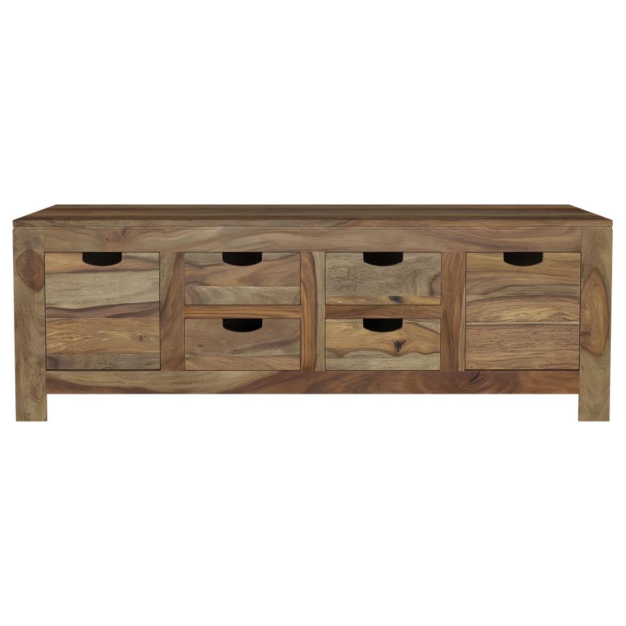 Esther 6-drawer Solid Wood Coffee Table Natural Sheesham - 723888