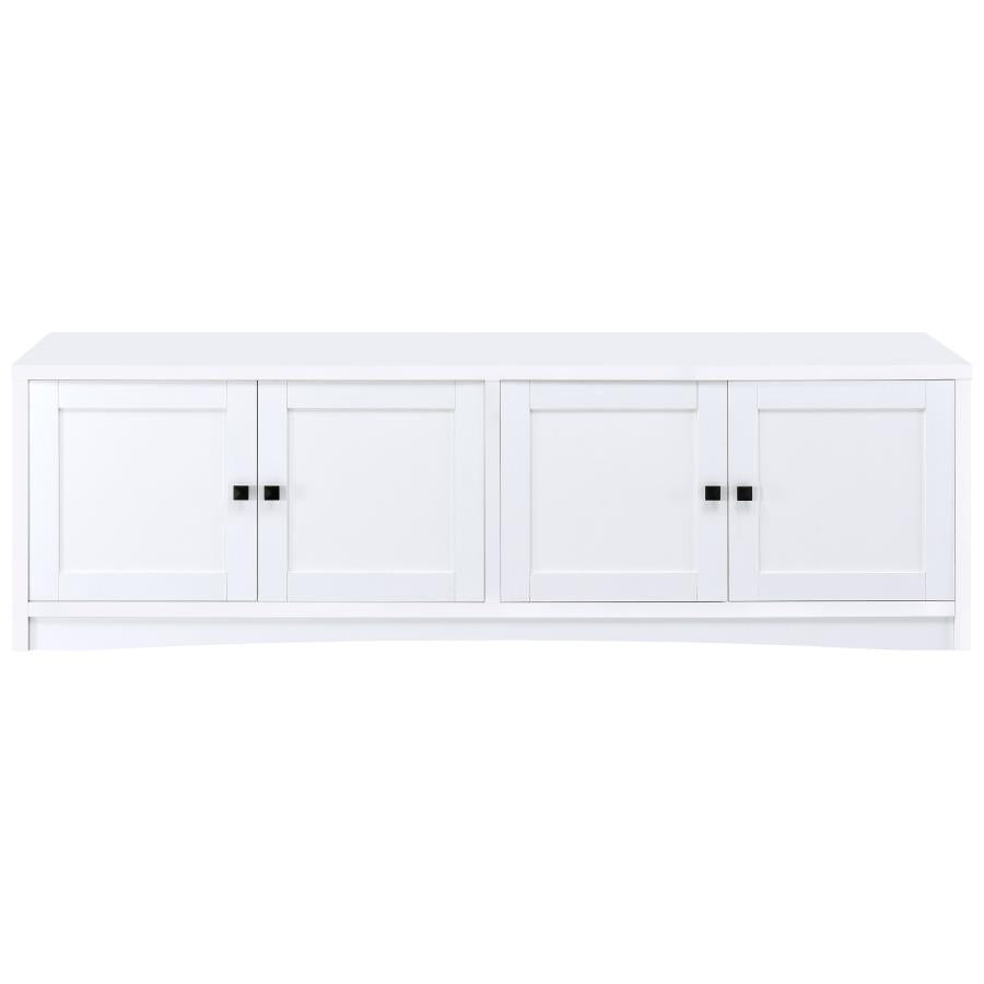 Laughlin 4-door Engineered Wood 78-inch TV Stand White - 724113