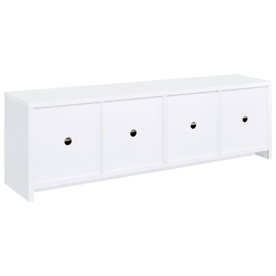 Laughlin 4-door Engineered Wood 78-inch TV Stand White - 724113