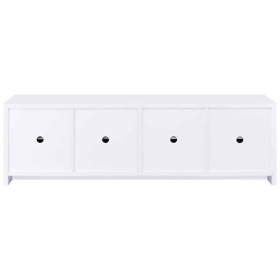 Laughlin 4-door Engineered Wood 78-inch TV Stand White - 724113