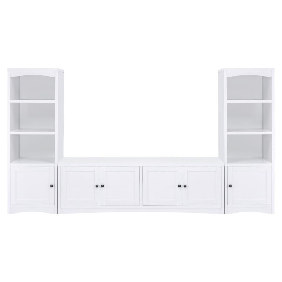Laughlin 4-door Engineered Wood 78-inch TV Stand White - 724113