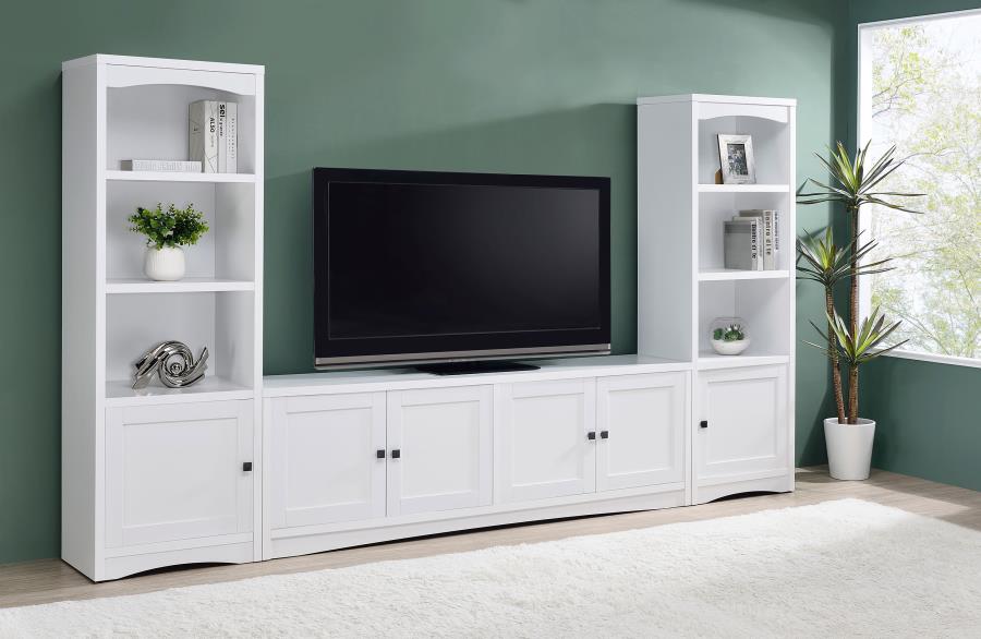 Laughlin 3-shelf Engineered Wood Media Tower White - 724114