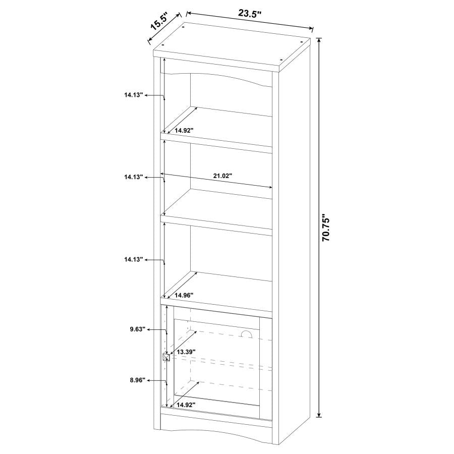 Laughlin 3-shelf Engineered Wood Media Tower Dark Pine - 724124