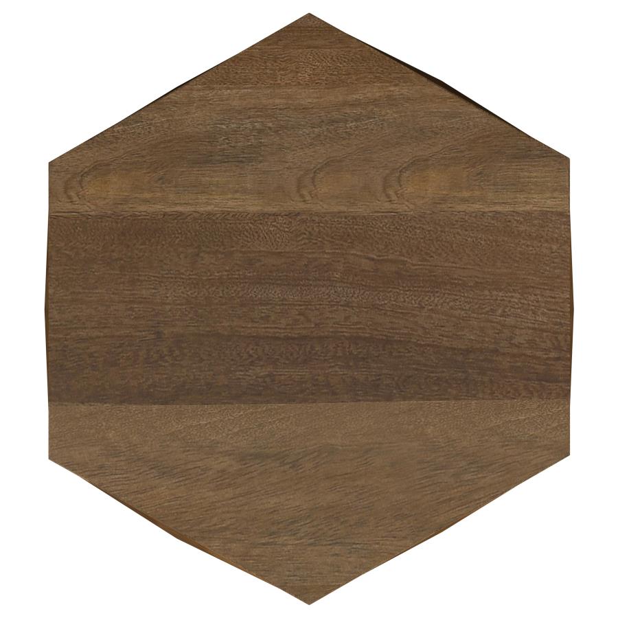 Zalika Hexagonal Solid Mango Wood End Table Natural - 724187