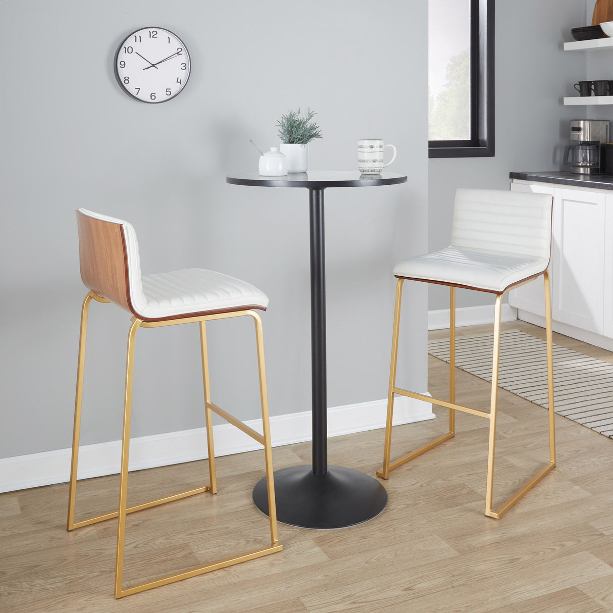 Mason Mara - Contemporary Versatile Desig Fixed Height Barstool (Set of 2)