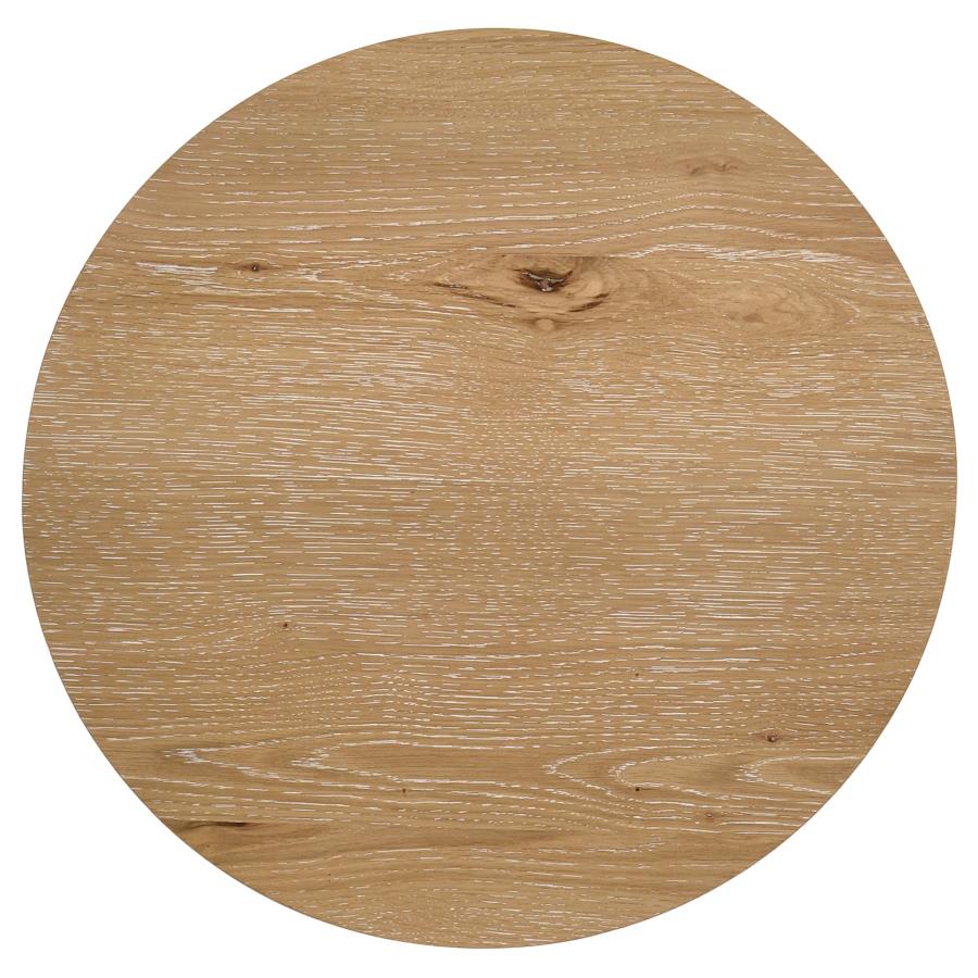 Kessler 2-piece Round Sculptural Wood Coffee Table Set Light Oak - 735988-S2