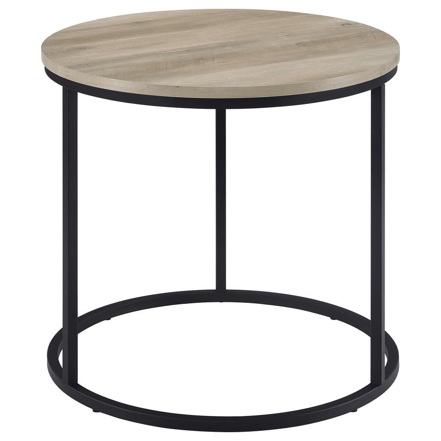 Lainey Round Occasional Side End Table Distressed Pine - 736047