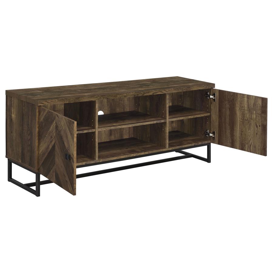 Myles 2-door Engineered Wood 60-inch TV Stand Rustic Oak - 736052