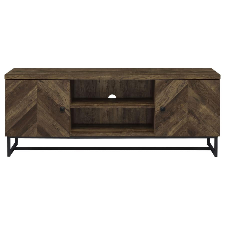 Myles 2-door Engineered Wood 60-inch TV Stand Rustic Oak - 736052