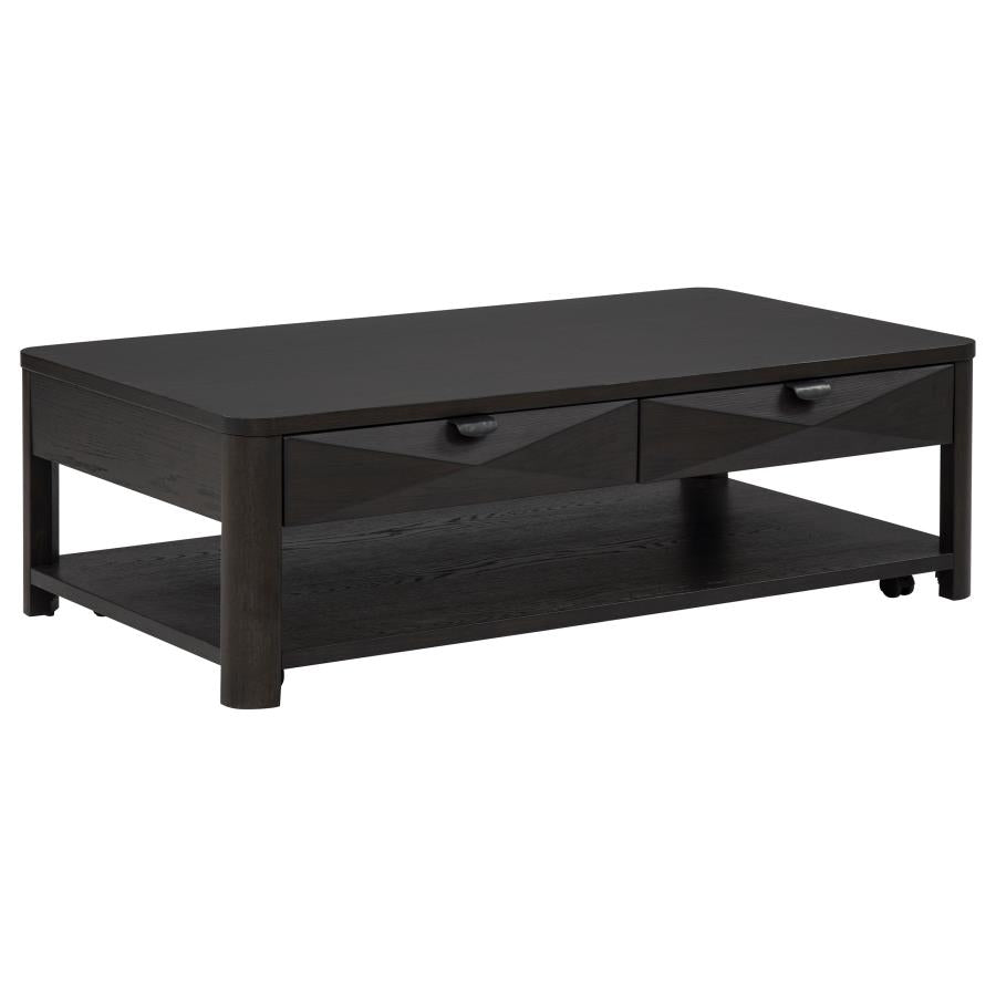 Marcelo Wood Coffee Table with 2 Drawers and Shelf Coffee - 736068