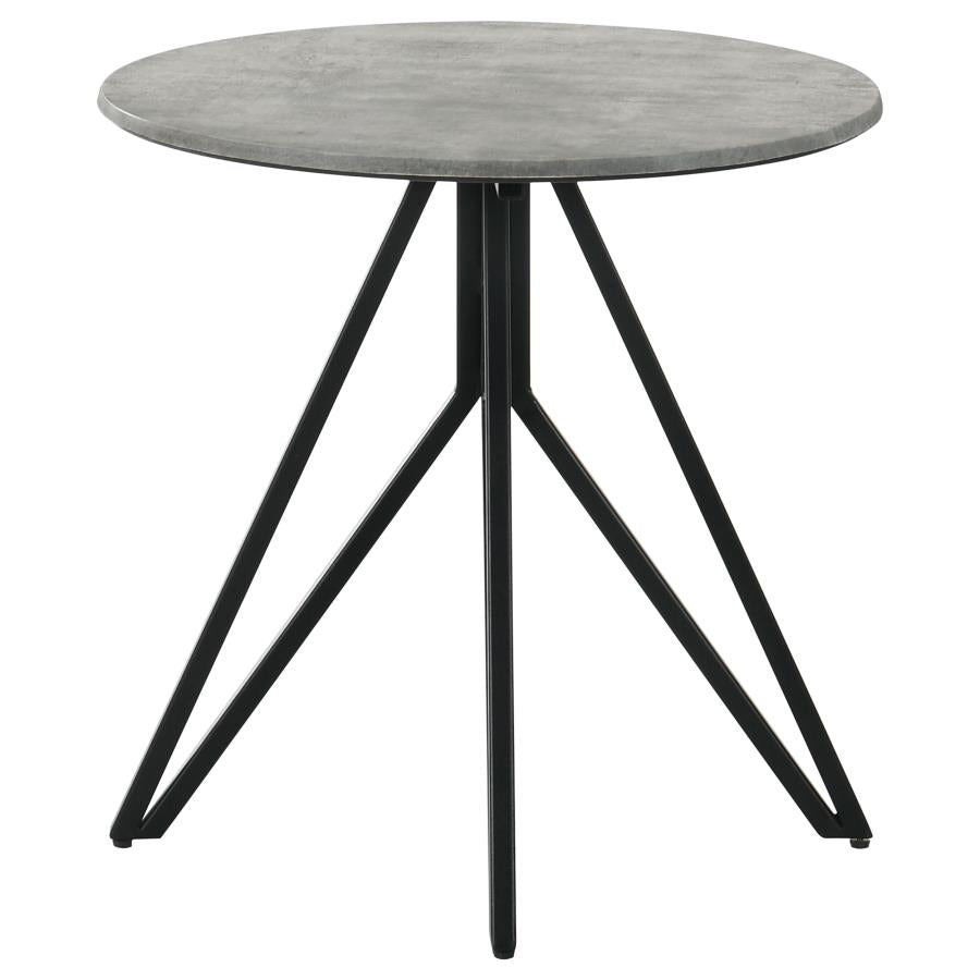 Hadi 3-piece Round SmartTop Coffee and End Table Set Cement - 736178-S3