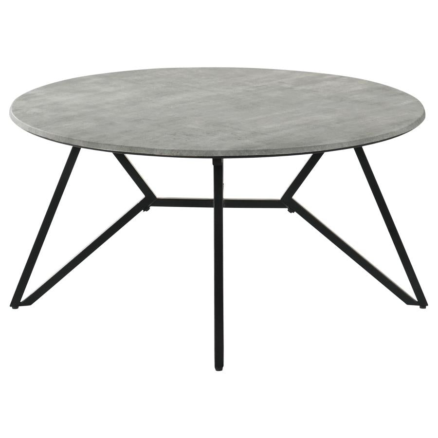 Hadi 3-piece Round SmartTop Coffee and End Table Set Cement - 736178-S3