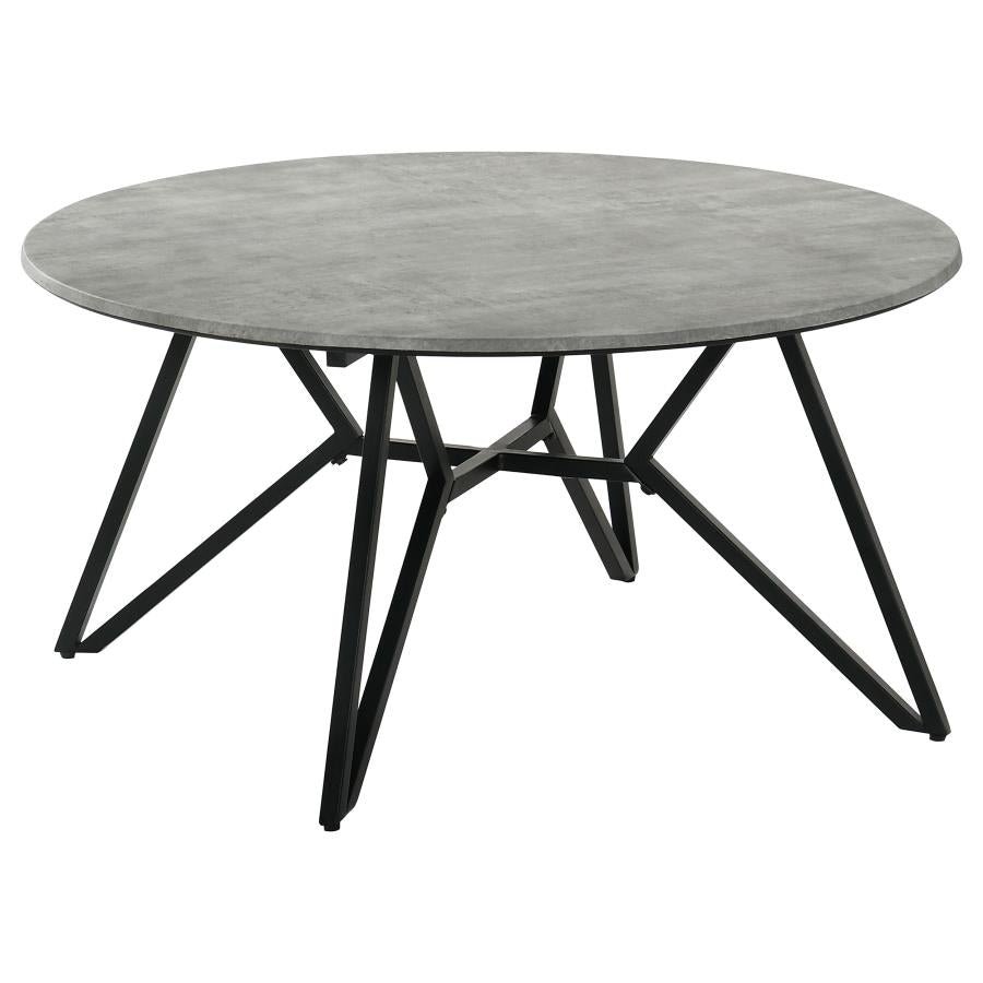 Hadi Round SmartTop Coffee Table Cement and Gunmetal - 736178