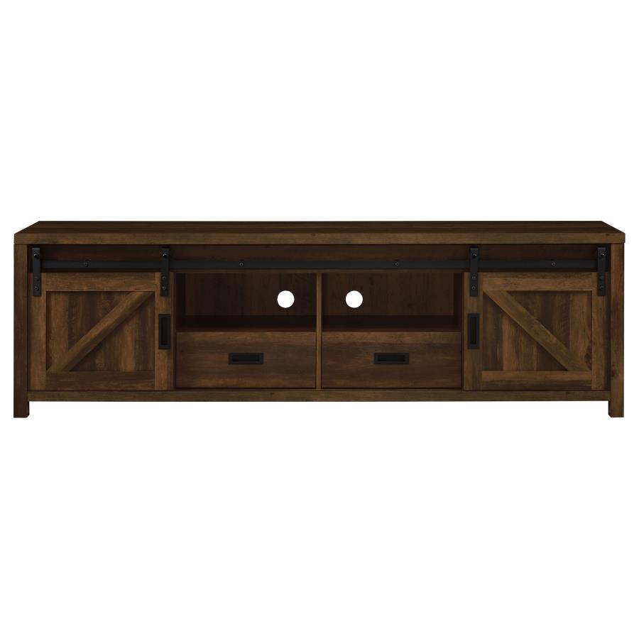 Madra 2-door Engineered Wood 79-inch TV Stand Dark Pine - 736273