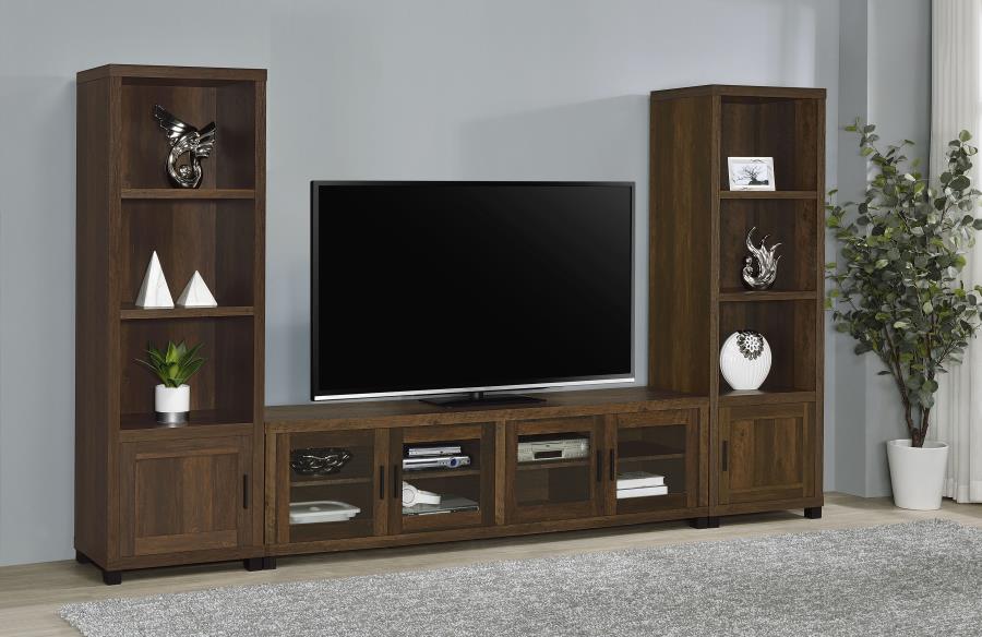 Sachin 3-piece 79-inch TV Entertainment Center Dark Pine - 736293-SET