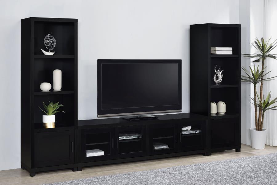 Jupiter 3-piece Entertainment Center 79-inch TV Stand Black - 736303-SET