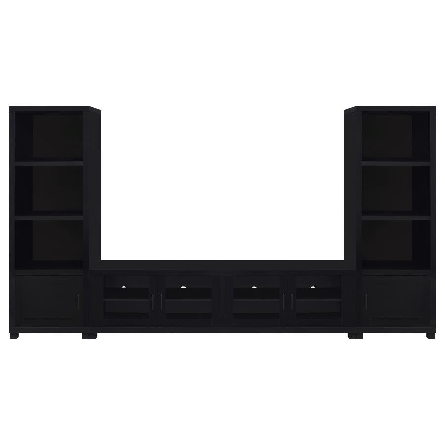 Jupiter 3-piece Entertainment Center 79-inch TV Stand Black - 736303-SET