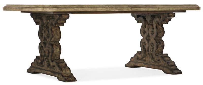 La Grange Le Vieux 86in Double Pedestal Table with 2-18in Leaves - 6960-75200-81