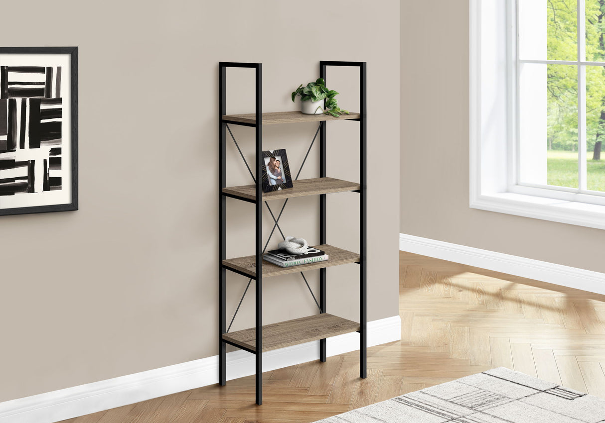 Bookshelf, Bookcase, 4 Tier, Office, Bedroom, Contemporary, Modern - Taupe