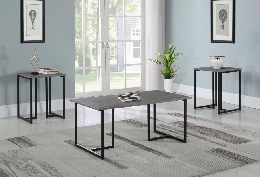 Nyla 3-piece Engineered Wood Coffee Table Set Weathered Grey - 753390